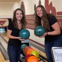 Noelle and Kenzie bowling